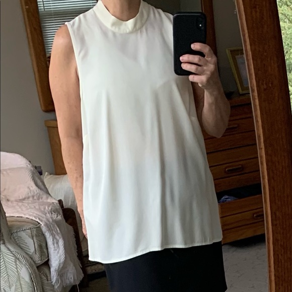 J. Jill Sleeveless A-line Tunic with  High Neck Ivory SP - Picture 1 of 10
